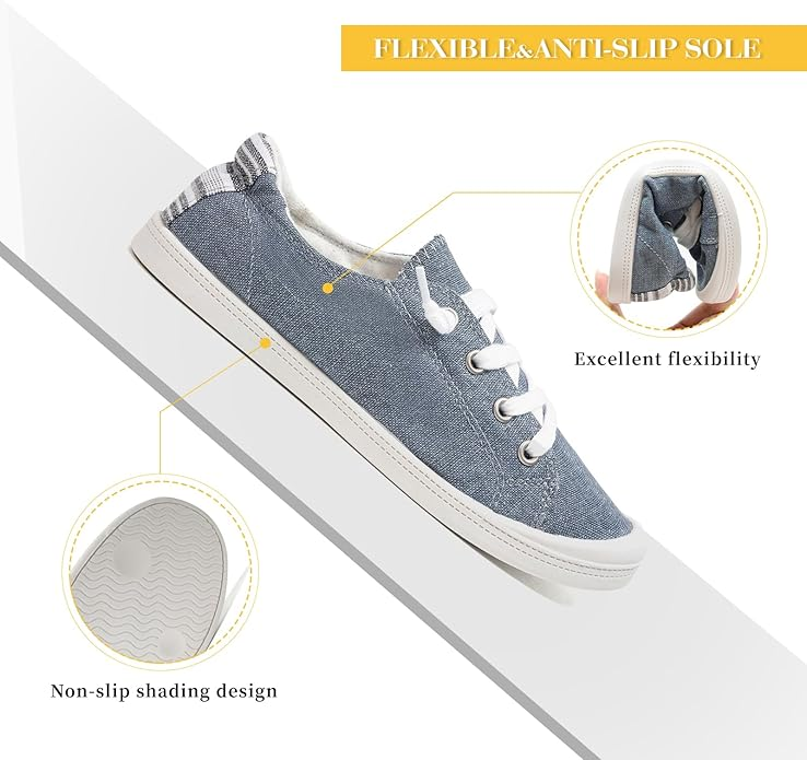 Classic Women's flat Canvas shoes - Lightweight Non-Slip Sneakers