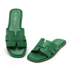 Elle - Green - Fashion Women's Low-Heel Flat Slippers