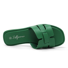 Elle - Green - Fashion Women's Low-Heel Flat Slippers