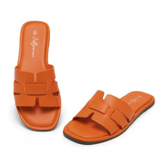 Elle - Orange - Fashion Women's Low-Heel Flat Slippers
