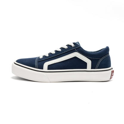 Women's Canvas Sneakers Faux Leather Low Top Casual Walking Shoes