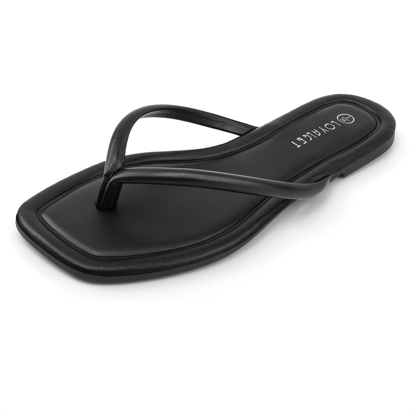Women Square Toe Flip Flops Minimalist Summer Beach Sandals