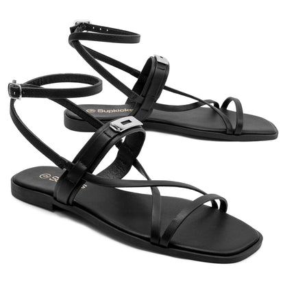 Women's Lace-Up Strappy Flat Sandals Ankle Tie Gladiator