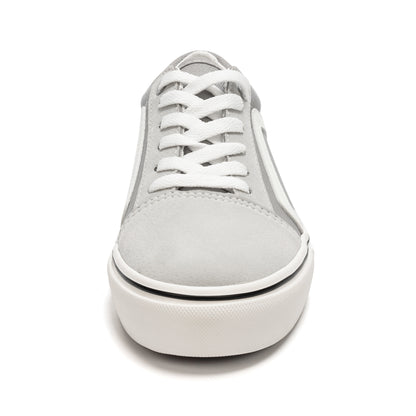 Women's Canvas Sneakers Faux Leather Low Top Casual Walking Shoes