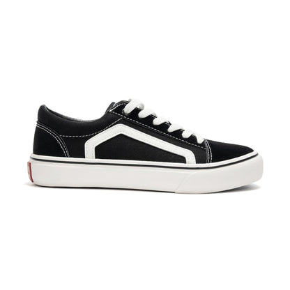Women's Canvas Sneakers Faux Leather Low Top Casual Walking Shoes