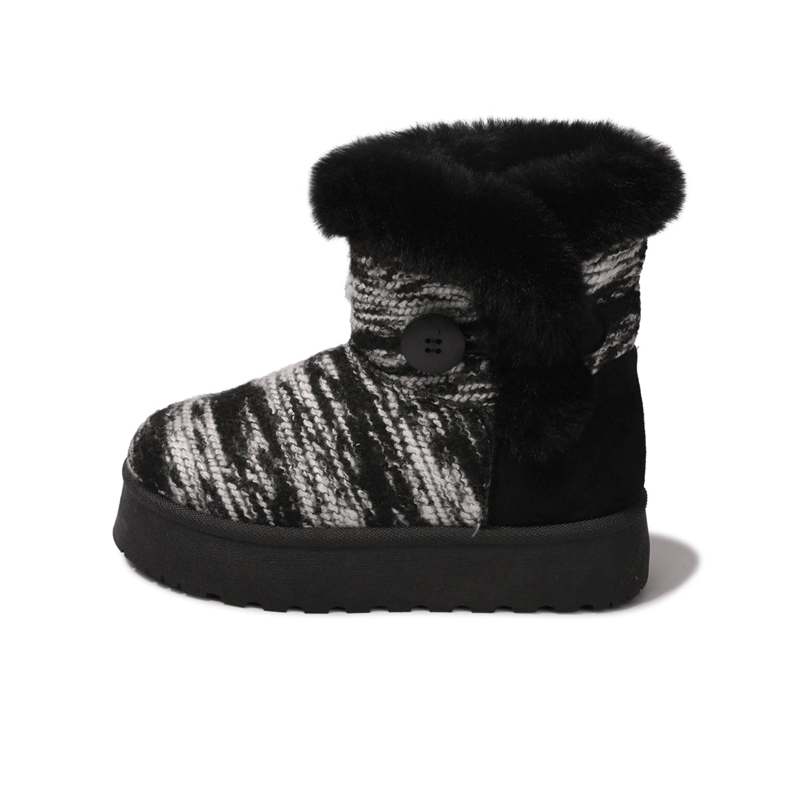 Cleo - Black - Ankle Winter Mini Boots for Women Faux Fur Lining Water Resistant Warm Snow Boots Slip On Memory Foam Comfort Booties FuzzyClassic