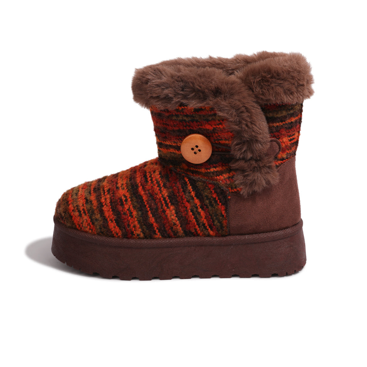 Cleo - Brown - Ankle Winter Mini Boots for Women Faux Fur Lining Water Resistant Warm Snow Boots Slip On Memory Foam Comfort Booties FuzzyClassic