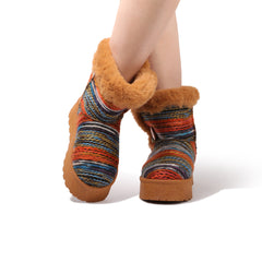 Cleo -Ankle Winter Mini Boots for Women Faux Fur Lining Water Resistant Warm Snow Boots Slip On Memory Foam Comfort