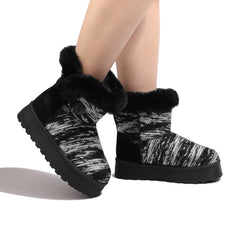 Cleo - Black - Ankle Winter Mini Boots for Women Faux Fur Lining Water Resistant Warm Snow Boots Slip On Memory Foam Comfort Booties FuzzyClassic