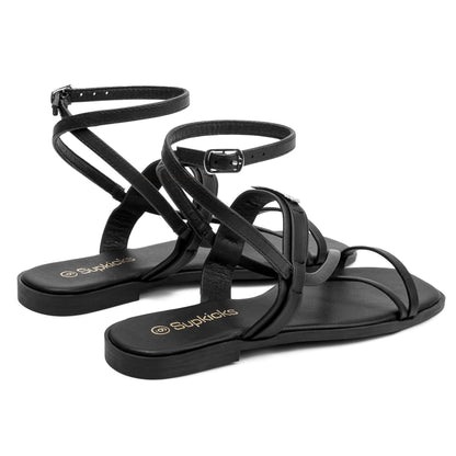 Women's Lace-Up Strappy Flat Sandals Ankle Tie Gladiator