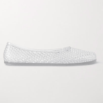 Women’s Jelly Mesh Ballet Flats – Breathable Clear PVC Slip-On Sandals | Lightweight Water-Friendly Summer Shoes