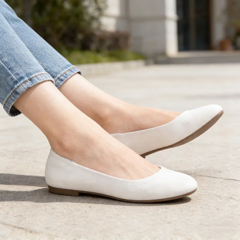 Women suede Ballet Flats Comfortable Slip-On Shoes