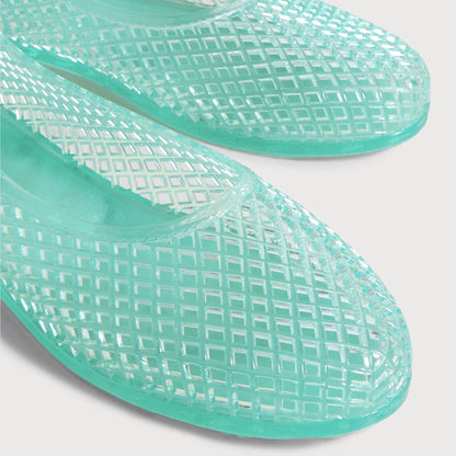Women’s Jelly Mesh Ballet Flats – Breathable Clear PVC Slip-On Sandals | Lightweight Water-Friendly Summer Shoes