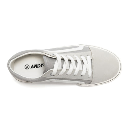 Women's Canvas Sneakers Faux Leather Low Top Casual Walking Shoes