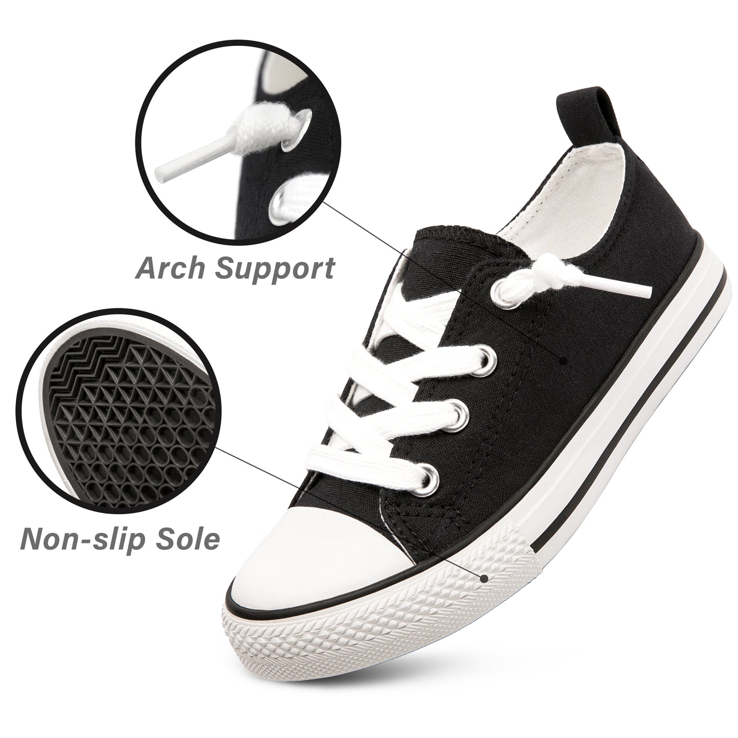 Boy Girls Low Top Canvas Shoes Casual Non-Slip Sneakers