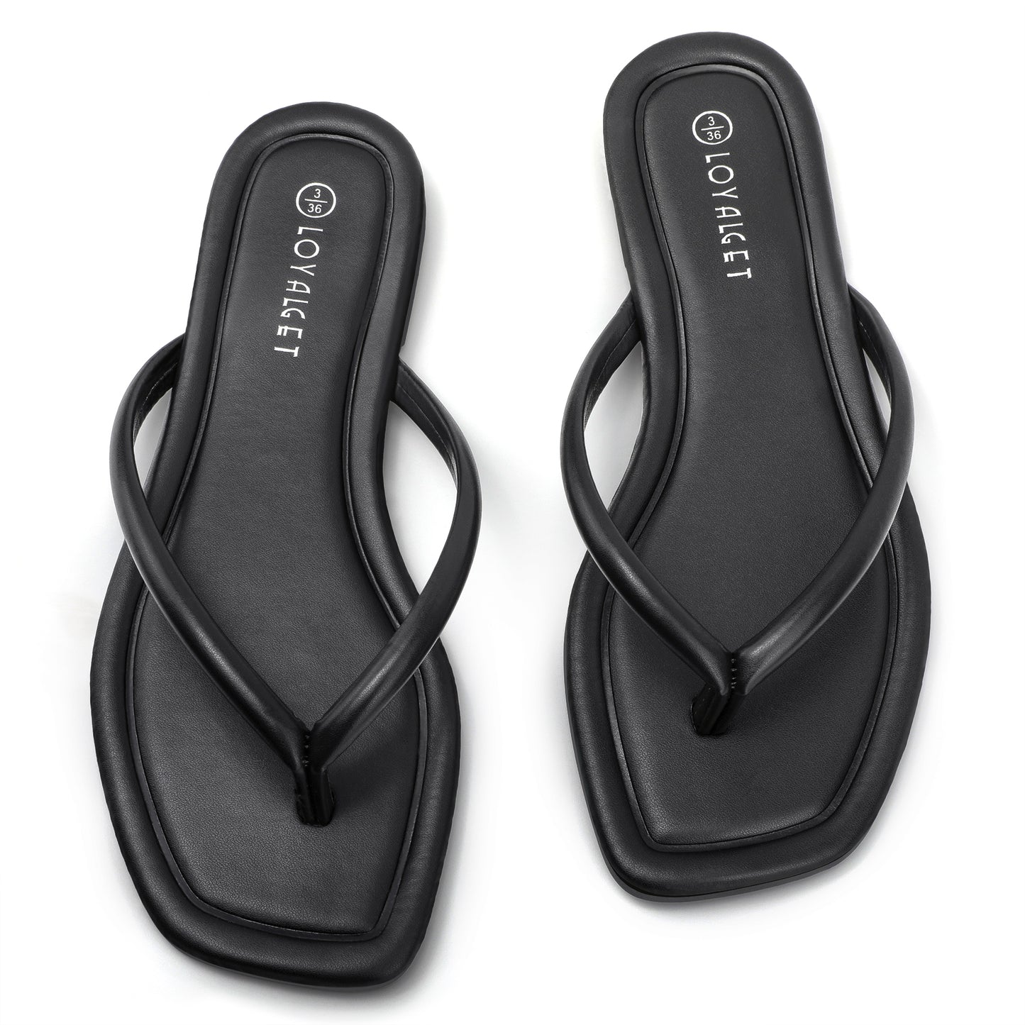 Women Square Toe Flip Flops Minimalist Summer Beach Sandals