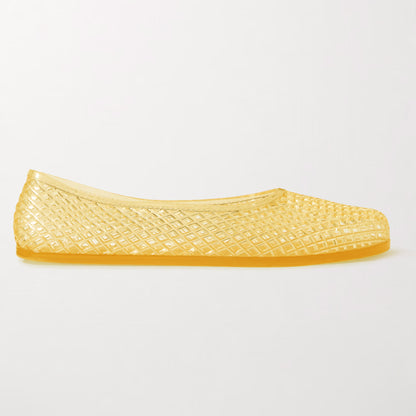 Women’s Jelly Mesh Ballet Flats – Breathable Clear PVC Slip-On Sandals | Lightweight Water-Friendly Summer Shoes