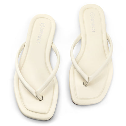 Women Square Toe Flip Flops Minimalist Summer Beach Sandals