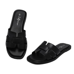 Elle - Black - Fashion Women's Low-Heel Flat Slippers