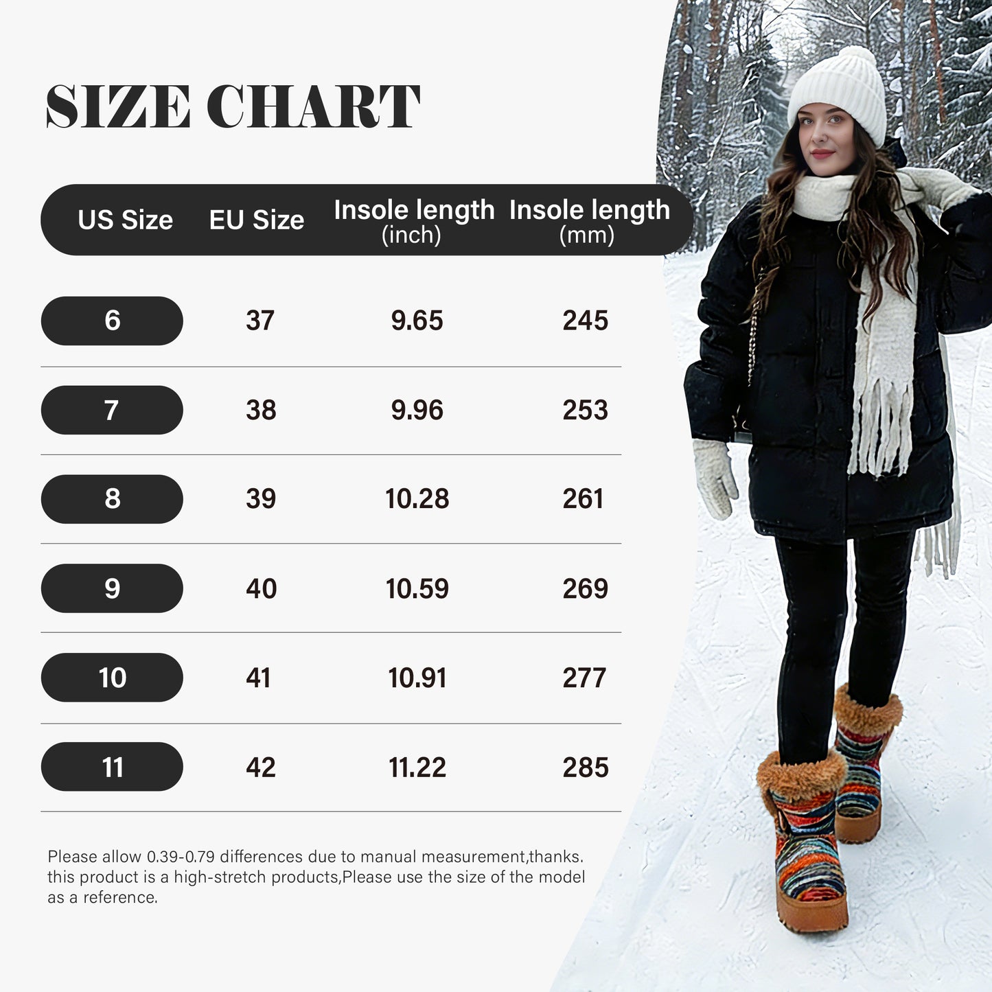 Western Inspired Women Winter Boots Warm Cozy