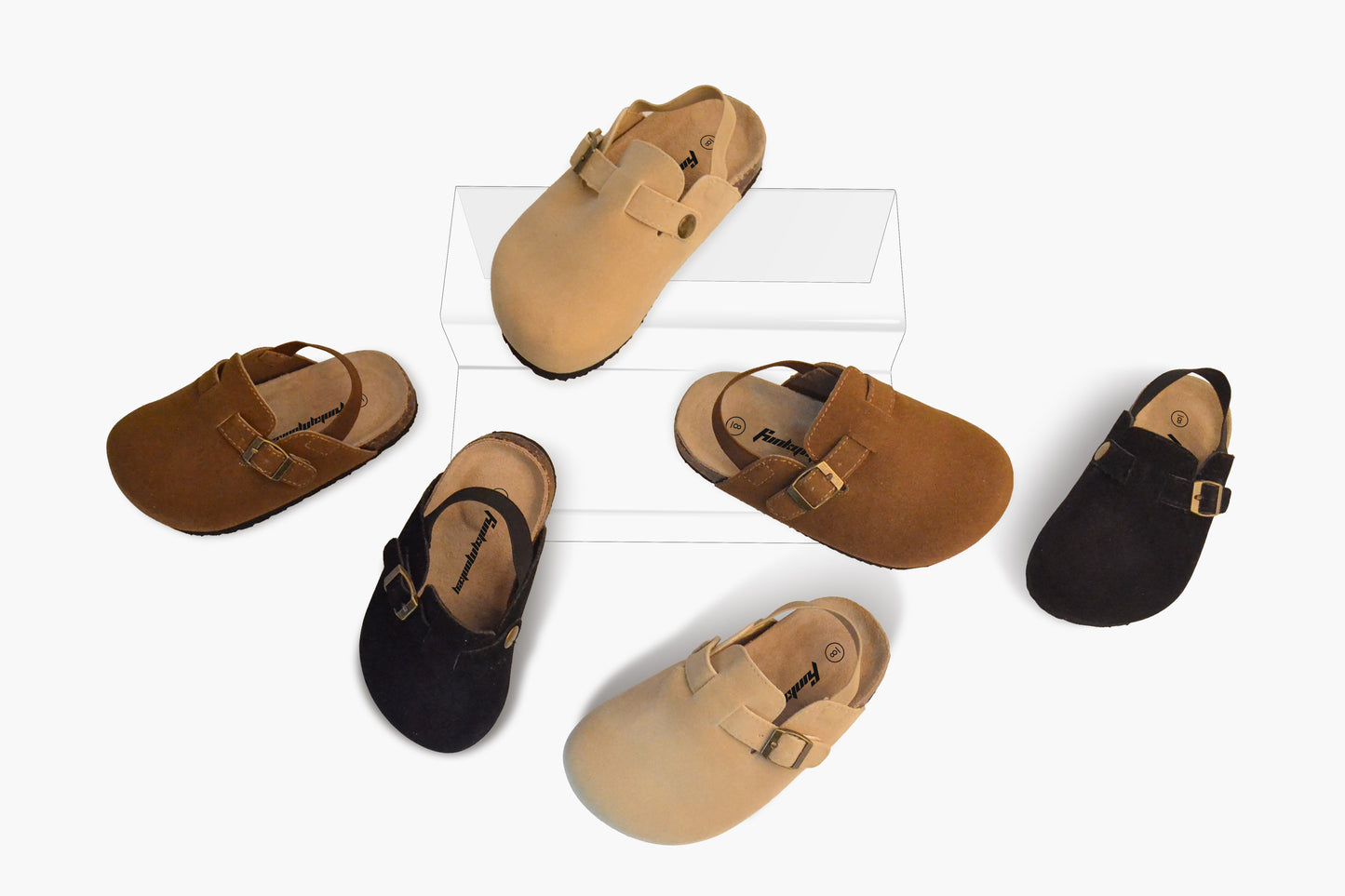 Kids Suede Clogs Lightweight Adjustable Buckle Mules