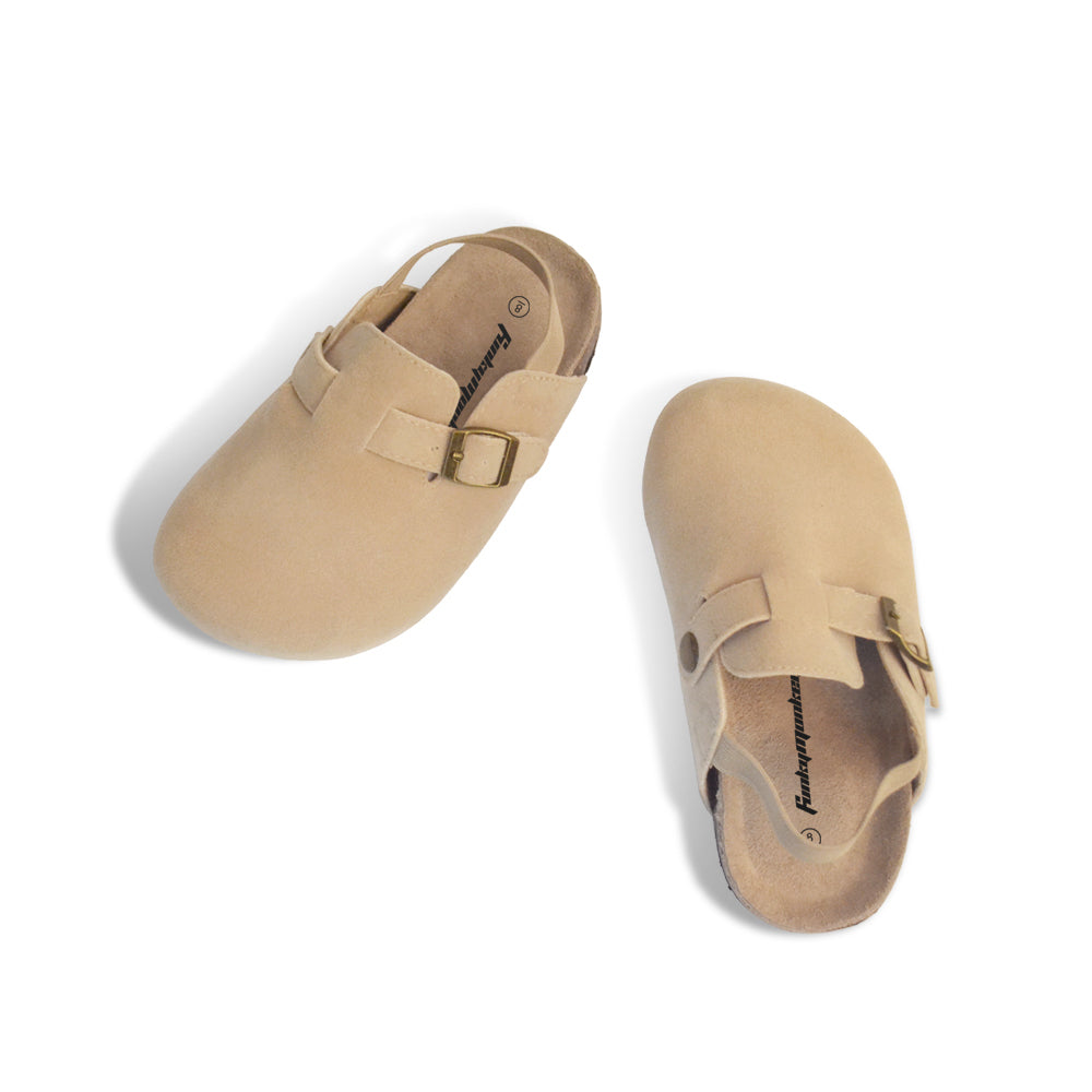 Kids Suede Clogs Lightweight Adjustable Buckle Mules
