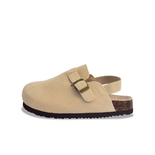 Kids Suede Clogs Lightweight Adjustable Buckle Mules