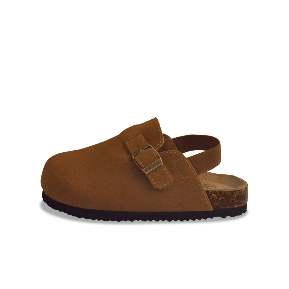 Kids Suede Clogs Lightweight Adjustable Buckle Mules