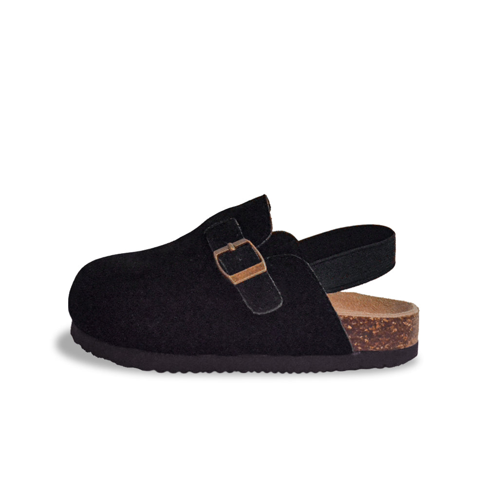 Kids Suede Clogs Lightweight Adjustable Buckle Mules