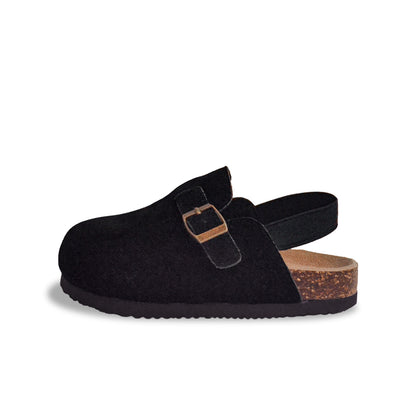 Kids Suede Clogs Lightweight Adjustable Buckle Mules