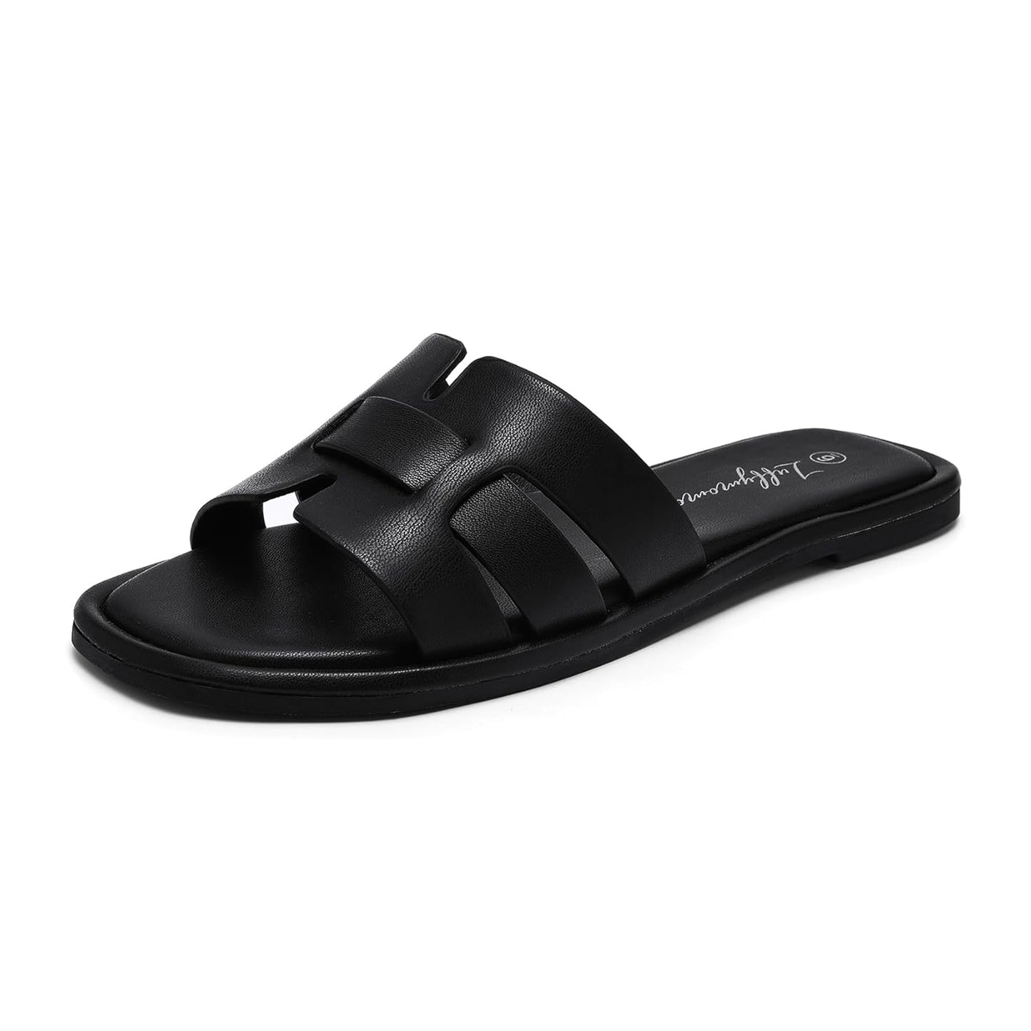 Women's Flat Slide Sandals H-Strap Square Toe Shape Non-slip Summer Beach Shoes