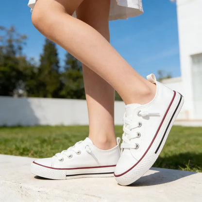 Boy Girls Slip On Canvas School Walking Shoes Casual Non-Slip Sneakers