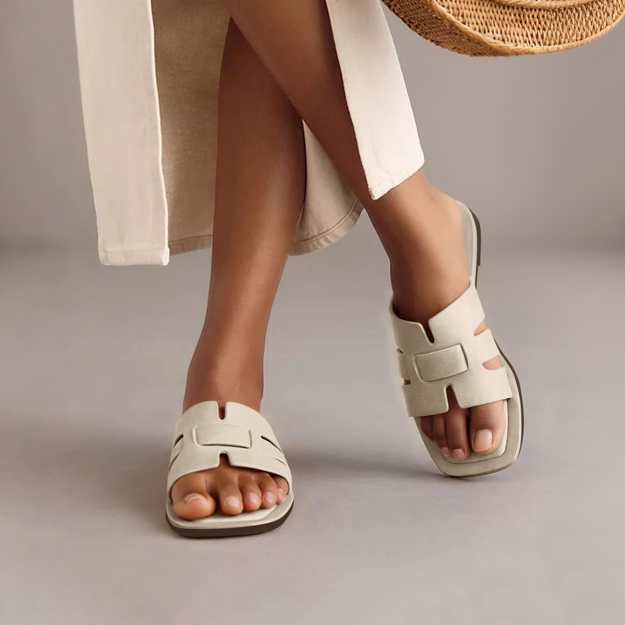 Funkymonkey - Fashion Women's Low-Heel Flat slippers Summer Casual Slides Sandals