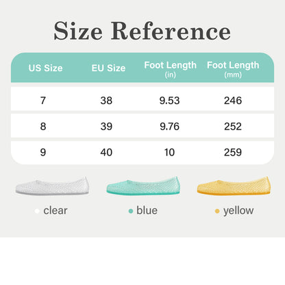 Women’s Jelly Mesh Ballet Flats – Breathable Clear PVC Slip-On Sandals | Lightweight Water-Friendly Summer Shoes