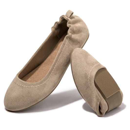 Women suede Ballet Flats Comfortable Slip-On Shoes